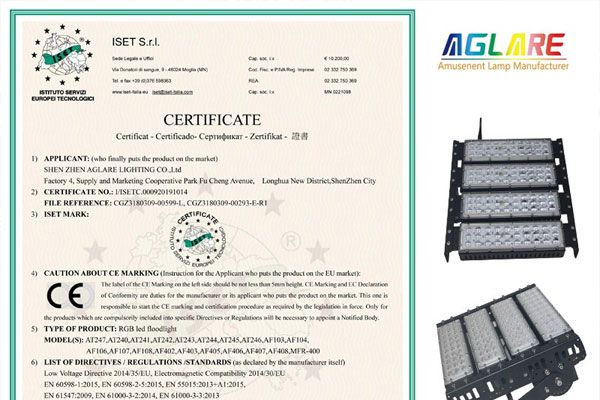 988pay钱包RGB泛光灯乐成通过了CE认证！！